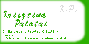 krisztina palotai business card